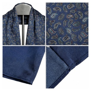 Bufanda Larga de Seda para Mujer, Color Azul Marino, Estampado Paisley, Elegante, Multifuncional, Accesorio de Moda para Todas las Temporadas - Product Image 5