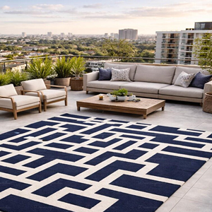 Geometric Pattern Area Rug Modern Blue Hand Tufted Living Room Carpet for Large <b>Floor</b> Rug Soft Luxury Bedroom Home Decor Carpet - Product Image 4