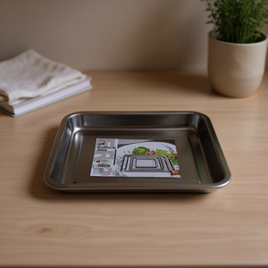 Bandeja Cuadrada Minimalista de Acero Inoxidable de un Solo Nivel 45*30*4.8 para Almacenamiento en la Cocina - Product Image 3