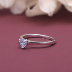 Anillo de Diamante Cultivado en Laboratorio con Certificado IGI, Oro Blanco/Rosa y Amarillo de 18K, Corte Corazón Azul, Anillo de Compromiso Solitario para Mujer - Product Image 2
