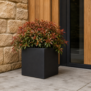Bulk Order Graphite Fiberglass <b>Box</b> Cube Flower Planter Matte Stone Finish Home Balcony 5 Size Set 30-70cm - Product Image 2