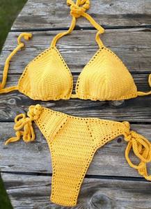 Ensemble de bikini au crochet fait main - Maillot de bain en coton blanc - Vêtements de plage - Product Image 3