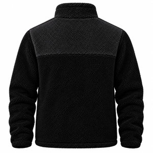 Veste Sherpa unie à col montant et fermeture éclair, coupe-vent, vêtement d'extérieur d'hiver, coupe classique, pour homme - Product Image 2