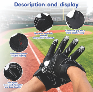 Gant de baseball professionnel sur mesure au design exceptionnel, en cuir de qualité supérieure, avec fermeture auto-agrippante, antidérapant et écologique - Product Image 2