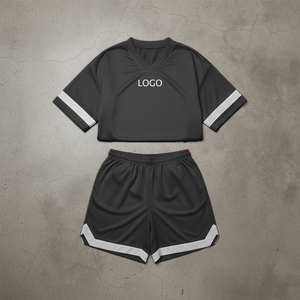 Ensemble court personnalisé avec bandeau pour femme, ensemble deux pièces décontracté et respirant, ensemble de shorts de sport pour le vélo, ensemble de shorts de jogging pour femme - Product Image 2