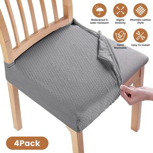 Set di 4 Coprisedia Jacquard Impermeabili Elasticizzati, Rimovibili e Lavabili per Sala da Pranzo - Product Image 6