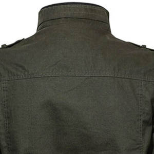 Chaqueta Bomber de Lona Verde Oliva de Alta Calidad para Hombre, Cuello Alto, Cierre de Cremallera, Estilo Casual, Corte Ajustado, Ropa de Invierno - Product Image 3