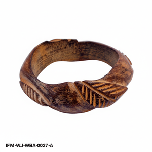 Bracelet en bois sculpté à la main de style vintage, motif feuille tropicale gravée, bijou ethnique bohème tendance - Product Image 6