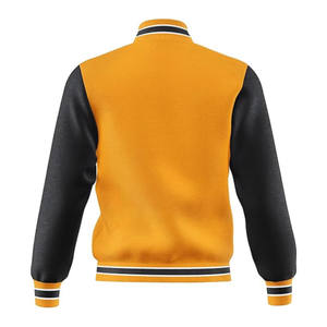Chaqueta Varsity de Manga Larga para Hombre, Diseño Moderno, 100% Lana, Antibacteriana, Amarilla y Negra, Personalizable, Frontal Impermeable - Product Image 3