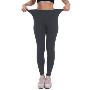 Leggings de fitness taille haute pour femmes, prix de gros, logo personnalisé, taille adulte, vêtements de sport respirants en nylon et élasthanne, noirs, pour l'entraînement - Product Image 1