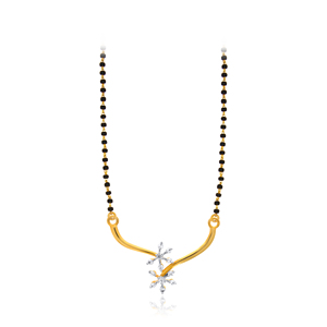 Collier long élégant pour femme, plaqué or rose 18 carats, or jaune, perles noires, pendentif floral, diamants de laboratoire taillés - Product Image 1