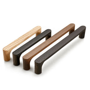 Wooden Solid <b>Walnut</b> Kitchen Cabinet Door Bedroom Furniture Handle Pull Knob for Wardrobe <b>Drawer</b> Modern Europe Simple Design Easy - Product Image 1