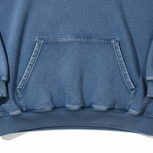 Men's Vintage Streetwear 100% Cotton <b>Jacket</b> Solid Blue Oversized Sun Faded 3DAcid Washed <b>Denim</b> Hoodies for Spring Season Men - Product Image 2