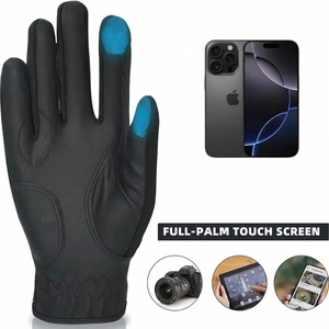 Gants en cuir à doigts entiers compatibles avec les écrans tactiles, fermeture auto-agrippante, gants de cyclisme unisexes, sports de plein air d'été - Product Image 3