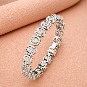 Bracelet en diamant taille coussin pour femme en argent 14 carats, clarté VVS1-VVS2, style tendance, certifié IGI, bijoux de mariage - Product Image 1