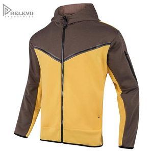 Survêtement en molleton technique personnalisé avec logo pour homme, ensemble 2 pièces de haute qualité avec sweat à capuche zippé et pantalon de jogging, tenue de sport vierge - Product Image 2