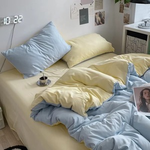 Juego de Fundas de Edredón Azules de 4 Piezas, Ropa de Cama de Algodón Suave para el Hogar - Product Image 5