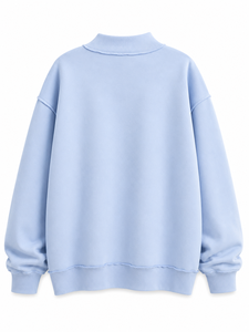 Women's Winter Short Front Custom Printed Streetwear Cotton Blend Crewneck <b>Pullover</b> Sweater <b>Jumper</b> Fleece - Product Image 3