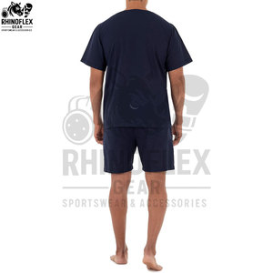 Ensemble de vêtements de sport d'été personnalisés avec logo pour hommes, t-shirt et short en coton, ensemble de shorts pour hommes, prix de gros - Product Image 4