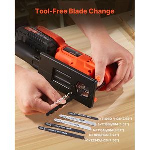 20 V motore Brushless senza fili Jig Saw luce LED 6 pz lame 3500 SPM velocità lama 6 velocità variabile 0-45 smussatura tagli 4 orbitale - Product Image 6