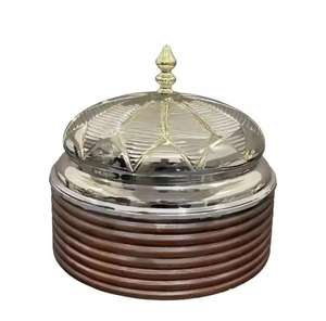 Cazuela decorativa de acero inoxidable de lujo con tapa, elegante olla para servir alimentos para mesa de comedor de hotel o restaurante - Product Image 1