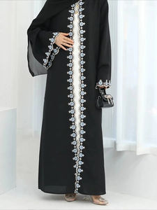 Abaya carrée en coton pour femmes musulmanes, personnalisée, unie ou imprimée, de créateur, pour femmes, foulard de luxe pour femmes - Product Image 3