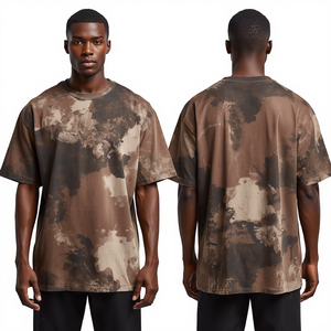 Camiseta Gráfica Oversize de Algodón Pesado para Hombre, Diseño Exclusivo con Hombros Caídos, Lavado Ácido Marrón, Venta al por Mayor - Product Image 4