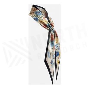 NORTH APPROACH Women's <b>Square</b> <b>Silk</b> <b>Scarf</b> Floral Print Elegant Multi-Functional Fashion Accessory All Seasons - Product Image 3