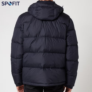 Veste matelassée à capuche noire pour homme SPOFIT, coupe-vent, épaisse, décontractée, hiver, fermeture éclair, imperméable - Product Image 6