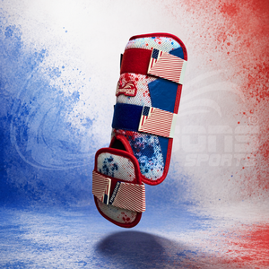 Trqsons Special Edition PRO-<b>Custom</b> Series US Flag Splesh Double Ankle Leg Guard With Foot-Pad Baseball Outdoor Sport All Season - Product Image 5