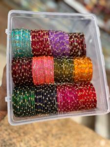 Premium Quality Glass Bangles 12 Colours 12 Dozen Bangles <b>Box</b> Beautiful Colours Suitable For All Occasions Trending Bangles - Product Image 2