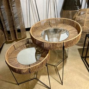 Compact Rope <b>Nesting</b> <b>Table</b> Set For Kitchen Small Spaces With Stylish Design And Functional Everyday Use - Product Image 1