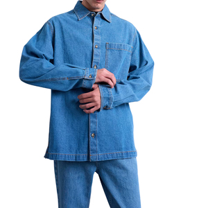 Chemises en jean pour hommes à double poche, boutonnées, personnalisées en usine, style western classique, fournisseur de chemises en jean pour hommes - Product Image 5