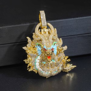 Colgante de Dragón con Diamantes Cultivados en Laboratorio de Plata 925 para Hombre, Diamantes Certificados, Joyería Hip Hop, Regalo de Lujo para Hombre - Product Image 3