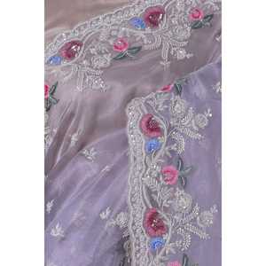 Party Wear Embroidery <b>Saree</b> with Treads Coding & Sequins Work - Product Image 1