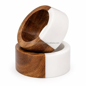 Rustic Wooden Napkin Rings, Wedding Table <b>Decor</b> Hotel Table Setting, Bark and <b>Log</b> Craft Ornaments - Product Image 1