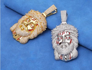 Collier Pendentif Tête de Lion en Argent 925 et Moissanite pour Homme, Bijou Hip Hop Luxe Léger et Sertie de Diamants, Chaîne Cadeau pour Homme - Product Image 1