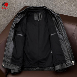 Chaqueta de cuero con tela transpirable de diseño personalizado Ryan Pro Gear para hombre, impresión de logotipo personalizado, corte regular. - Product Image 2