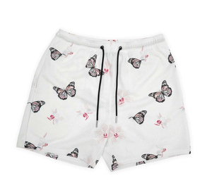 Pantalones Cortos Deportivos de Malla Personalizados, Estilo Vintage Moderno, Diseño de Cintura Alta, Atuendo de Verano a la Moda, Cómodos para Unisex - Product Image 1