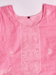 Nuevo Salwar Kameez de Algodón Chanderi Rosa Caramelo 2026, Conjunto de 3 Piezas con Estampado Floral, Ropa Étnica India de Lujo, Estilo Bollywood - Product Image 5