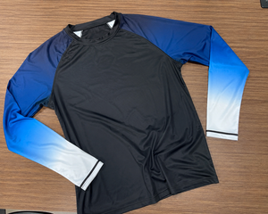 Men Latest <b>Design</b> <b>Compression</b> <b>Shirt</b> Quick Dry <b>Customize</b> Logo Sublimation Contrast Sleeves Print O-Neck Rash Guard Gym Wear <b>Shirt</b> - Product Image 6
