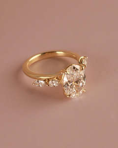 Anillo de compromiso de corte ovalado con certificación IGI personalizable CVD Lab, oro blanco/amarillo de 14K/18K, fiesta de boda Vintage con claridad de la VVS-VS - Product Image 1