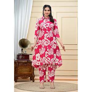 ชุดเสื้อและกระโปรงชุดอยู่บ้าน2ชิ้นแบบเข้าคู่กันชุดพิมพ์ลายดอกไม้สำหรับผู้หญิงใส่ในฤดูร้อน - Product Image 4