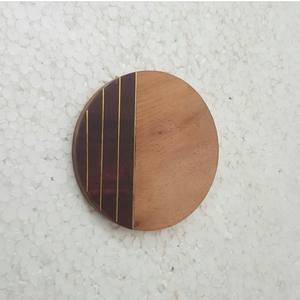 Juego de posavasos redondos de madera de mango con rayas de resina y diseño de alambre metálico, tapetes y almohadillas, posavasos para bebidas al mejor precio - Product Image 1