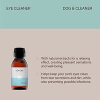 Productos de Limpieza para Mascotas con Ingredientes Naturales de Origen Español, Limpiador de Ojos Sofure de 100 ml con Extractos Naturales para Perros y Gatos