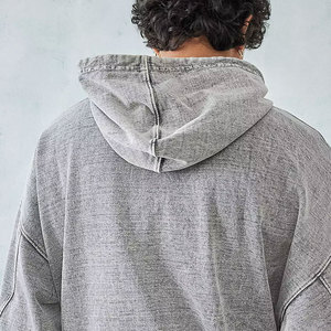 Sudadera con Capucha para Hombre, 500 g/m², Lisa, de Gran Gramaje, con Lavado Ácido, Color Único, Estilo Vintage, Venta al por Mayor, Mejor Oferta 2026 - Product Image 4