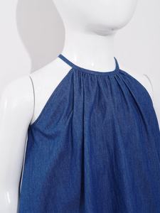 Combinaisons en Jean Mode pour Filles de 6 à 16 <span class=keywords><strong>Ans</strong></span>, sans Manches, Jambes Larges – Salopettes Décontractées en Jean pour Enfants - Product Image 2