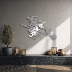 Arte Metálico de Pared con Diseño de Bruja, Decoración Colgante Elegante para Halloween, Adecuada para la Entrada del Hogar y Decoración de Paredes, de la India - Product Image 6