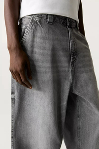 Classic Vintage Washed Streetwear Loose Fit Baggy Denim Jeans Men Women Outdoor Wide Leg Jeans <b>Pants</b> - Product Image 5