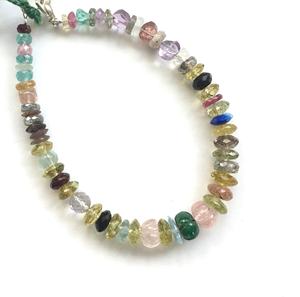 ลูกปัดพลอยธรรมชาติหลากหลายแบบเจียระไน 1 เส้น สำหรับทำเครื่องประดับชั้นดี สร้อยคอพลอย - Product Image 1